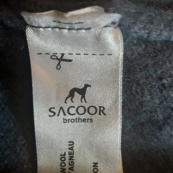 Sacoor Brothers Blue Cozy Soft Wool Blend Sweater, Half Zip - Picture 12 of 15